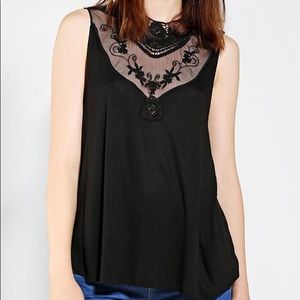 UO Pins and Needles Lace Inset Muscle Tee